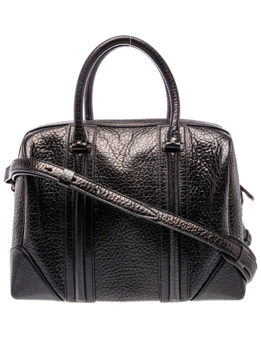Givenchy Black Textured Leather Satchel
